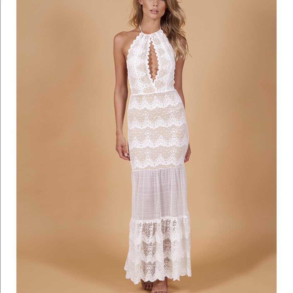 Gorgeous Nightcap Clothing white lace gown